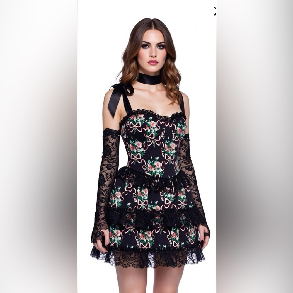 Dolls Kill New With Tags BEWITCHED BLOOM MINI DRESS